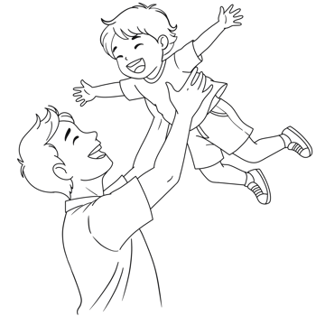 Father Playing with Son Illustration png