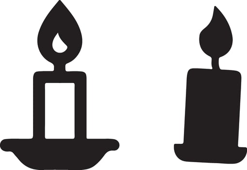Minimalist candle silhouettes vector