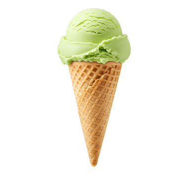High quality pistachio ice cream with transparent background showing a textured scoop for use in mobile app icons website graphics and culinary content png