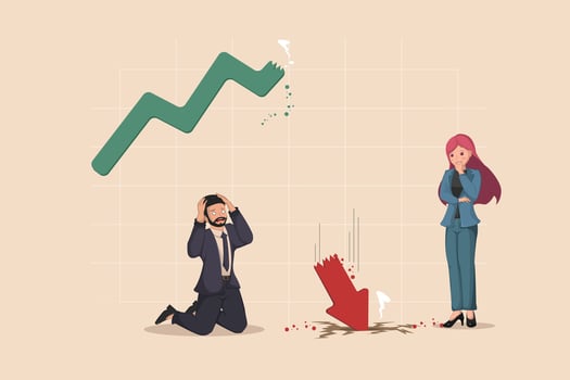 Financial Crisis and Business Panic Market Crash and Economic Recession Illustration vector