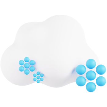 A cloud with blue bubbles on it png