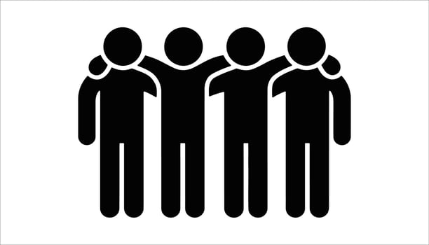Friendship Group , People Holding Arms, Unity Design vector