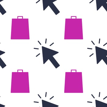 Colorful arrow and box icons pattern on white background vector