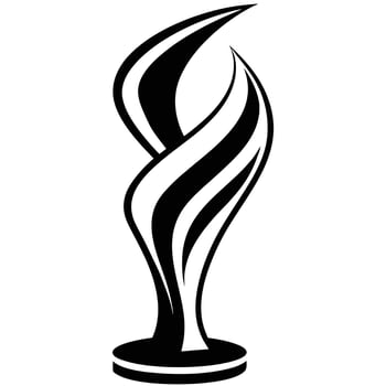 Abstract flame design black and white illustration symbol icon shape vector