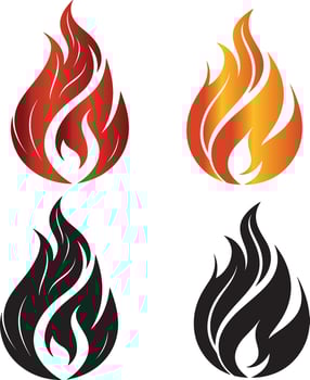 Abstract Flame Fire Silhouette Clipart vector