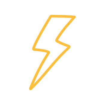 Lightning doodle icon with hand drawn design for graphic element decoration png