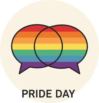 Pride Day Rainbow Speech Bubbles Icon Celebrating LGBT Community and Inclusivity in Illustration vector