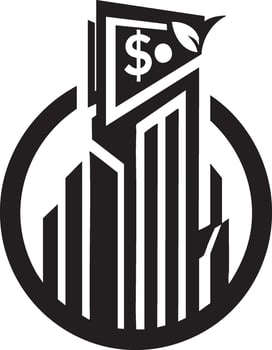 Logo of Financial Buildings and Money Growth Stock Market Concept vector