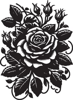 Logo of Beautiful Blooming Rose Silhouette Graphic Design Elements Ideas vector