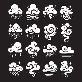Logo of Stylized Cloud Collection for Modern Weather App Designs vector