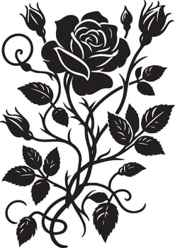 Logo of Blooming Rose Silhouette Graphic Design Elements Trend vector