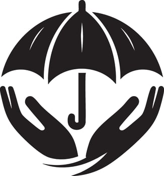 An umbrella with hands holding it up vector