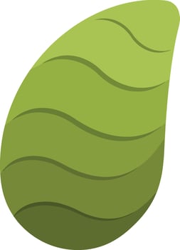 Green natural leaf illustration with smooth lines and gradient shades of green for nature and eco designs vector