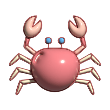 3D Crab Adorable Sea Crustacean, Animated Marine Icon, and Coastal Wildlife Mascot png