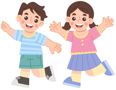 Illustration of cheerful children playing together png