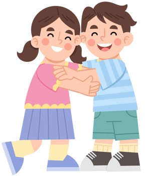 Illustration of Playful Children Embracing Each Other png