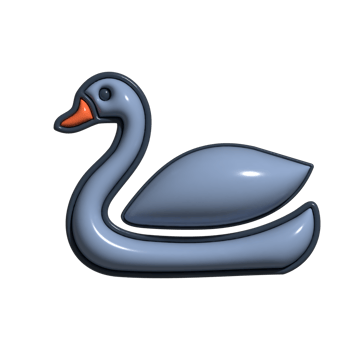 3D Swan Animated White Bird, Serene Pond Animal, and Adorable Wildlife Icon png