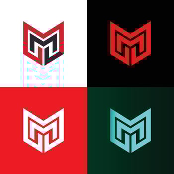 Modern monogram M letter logo design vector
