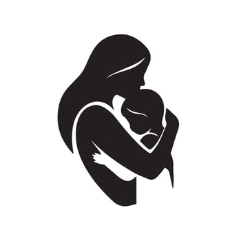 Mother and Son Bond Moment in Artistic Silhouette Showing Togetherness vector