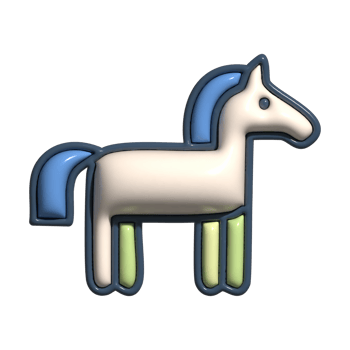 3D Pony Smiling Little Horse, Animated Pet Animal, and Friendly Cartoon Mascot png
