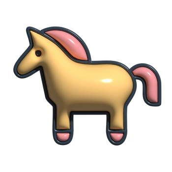 3D Cartoon Pony Icon Cute Mini Horse, Adorable Farm Animal, and Playful Character Design png