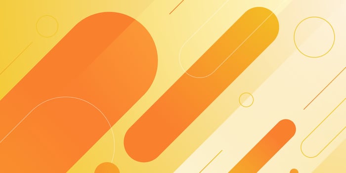 Abstract dynamic colorful orange background. Simple overlap shapes pattern on bright background banner. vector