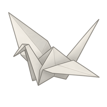 Transparent origami style paper crane mid flight minimalist background artistic concept nature environment png