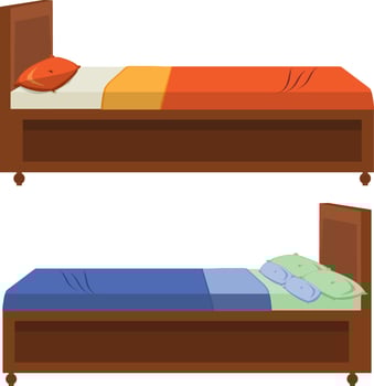 2 Set Of Bed Bedroom Furniture vector