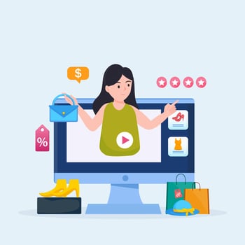 Fashion vlogger illustration concept. vector