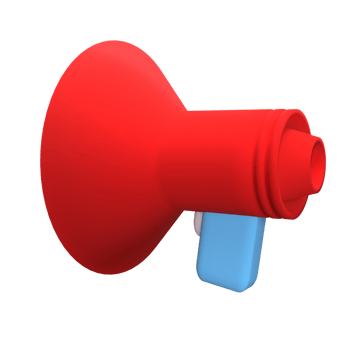 The Mega phone image for Media or podcast concept 3d Rendering. png