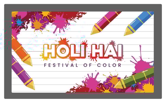 Colorful Holi Hai designs celebrate the festival of colors. vector
