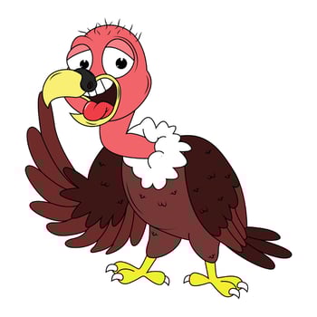 Cute Vulture Bird Animal Cartoon Illustration Design vector