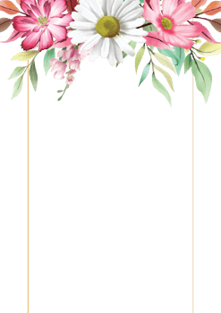 beautiful hand drawn floral wedding invitation png