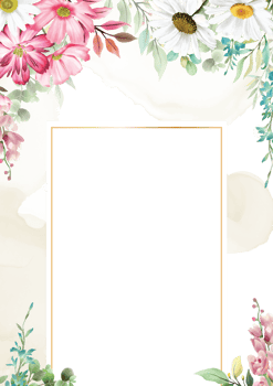 elegant hand drawn floral wedding invitation card png