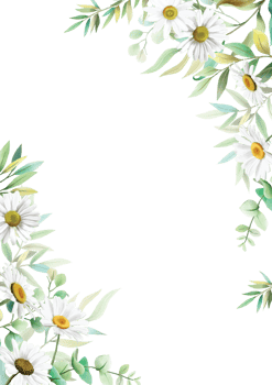 beautiful hand drawn floral wedding invitation card png