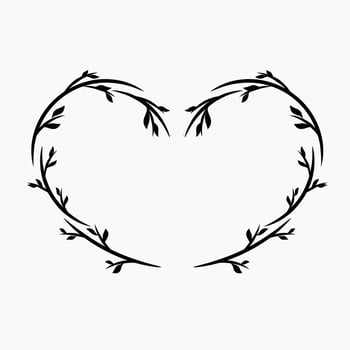 Heart wreath floral border clipart illustration vector