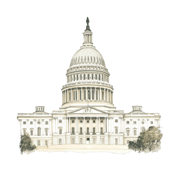 Detailed architectural illustration of iconic united states capitol building png