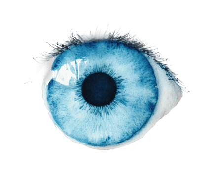 Close-up of a blue eye with detailed iris and reflection png