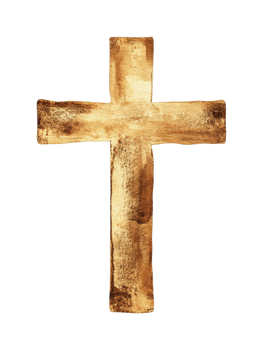 Golden textured cross png
