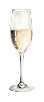 Elegant glass of white wine png