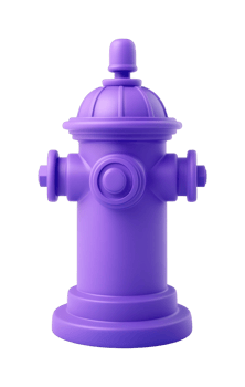 Purple fire hydrant in minimalist style png