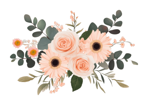 Elegant floral arrangement with roses and daisies png