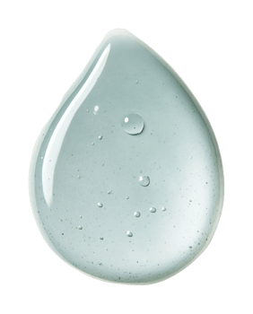 Transparent liquid gel droplet with tiny bubbles on clean surface png