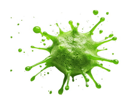Green virus simulation with spiky structures png