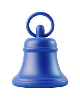 Blue bell with handle, cut out - stock . png
