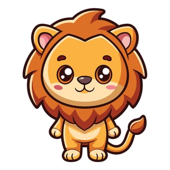 cute lion white background illustration white background vector