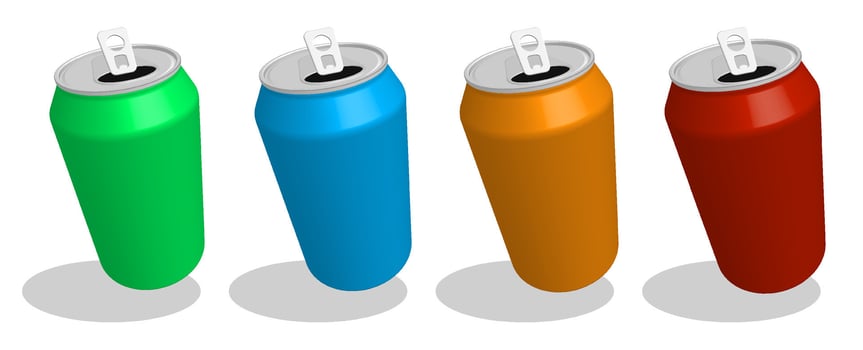 realistic bright aluminum can for soft drinks. Template for advertising on the product with your tagline. 3d image isolated on white background vector