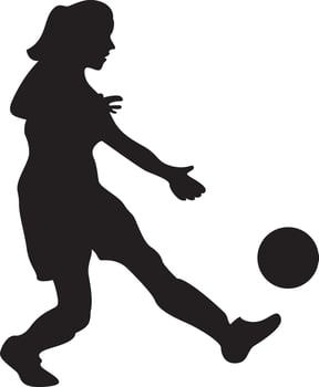 woman soccer silhouette set vector