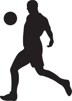 soccer player graphic silhouettes vector