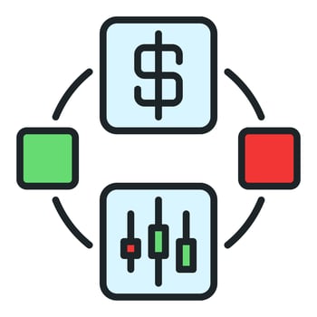 Online Trading USDT minimal colored icon or symbol vector